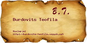 Burdovits Teofila névjegykártya